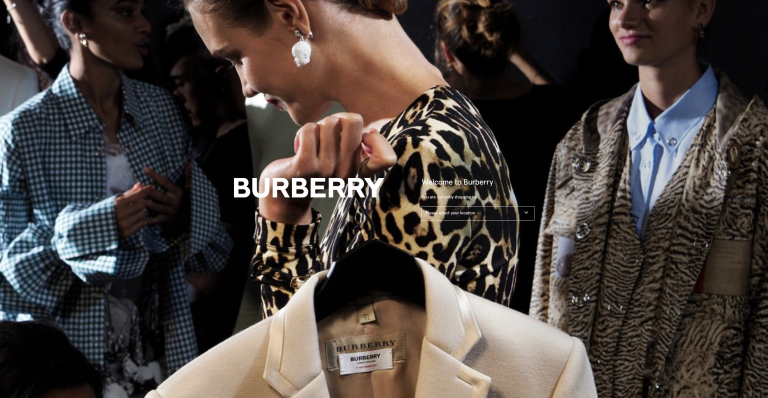 Burberry website in 2018.
